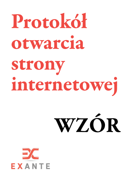 Protokół otwarcia strony internetowej — wzór